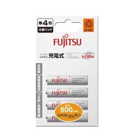 Fujitsu 4號低自放充電電池 750mAh AAA