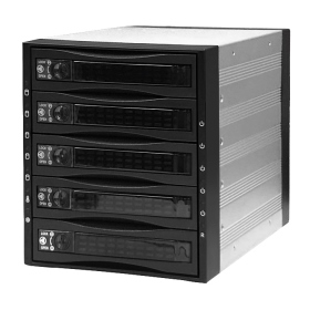 ELS 3.5"/2.5"*5 SATA/SAS 5.25*3 多層模組硬碟抽取盒-鋁製