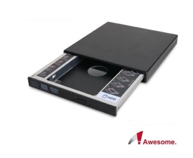 Awesome筆電升級專家 9.5mm硬碟(SATA)托盤模組＋外接盒套件－AWD-1S1B