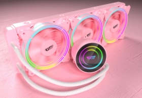 darkFlash TR360 一體式水冷CPU散熱器-粉